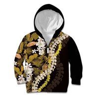 Kula Aloha Hawaii Lei Kid Hoodie Tropical Flowers Elegant Vibe LT14 Zip Hoodie Gold - Polynesian Pride
