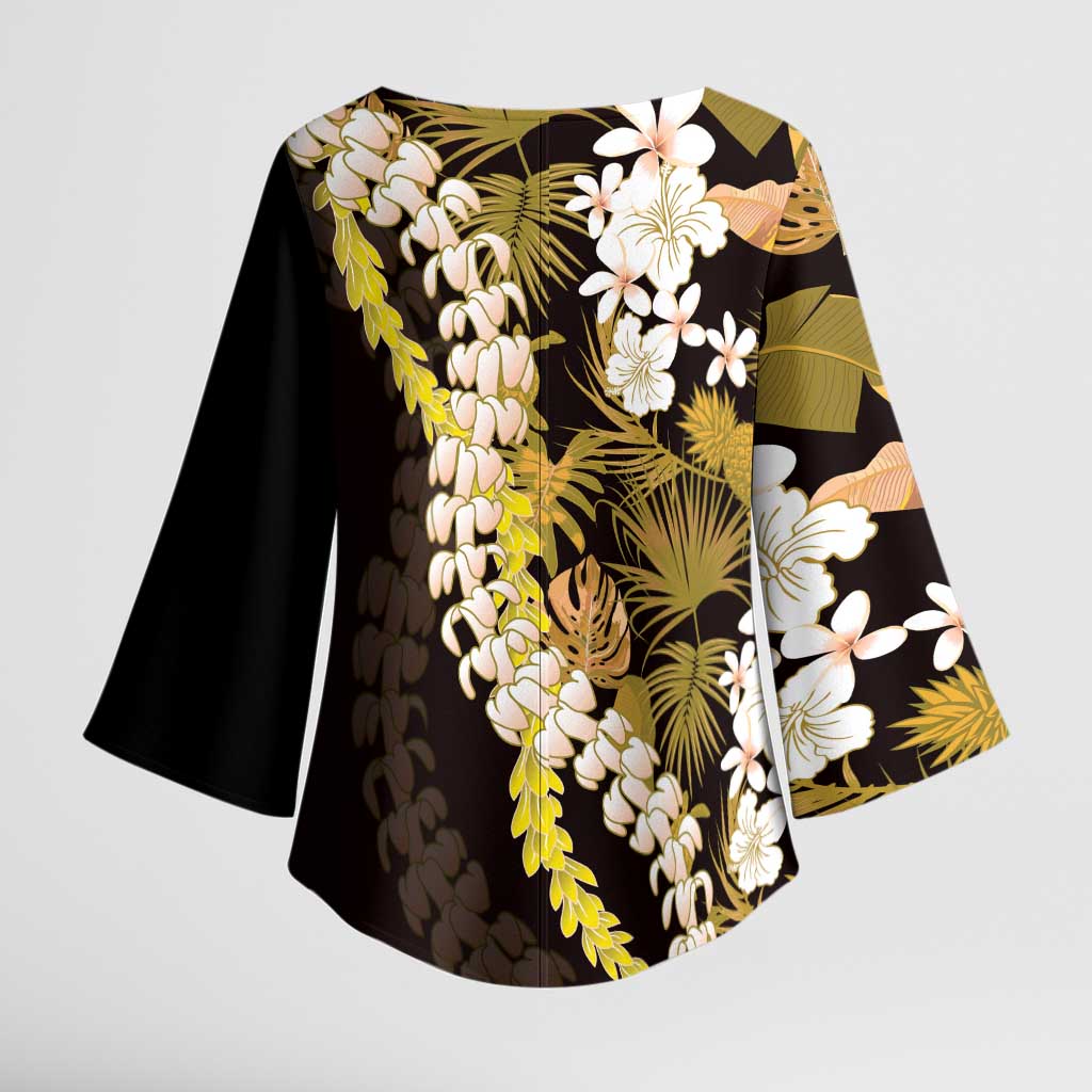 Kula Aloha Hawaii Lei Kimono Sleeve Blouse Tropical Flowers Elegant Vibe LT14 - Polynesian Pride