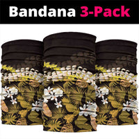 Kula Aloha Hawaii Lei Neck Gaiter Tropical Flowers Elegant Vibe LT14 package One Size: 25*50cm Gold - Polynesian Pride