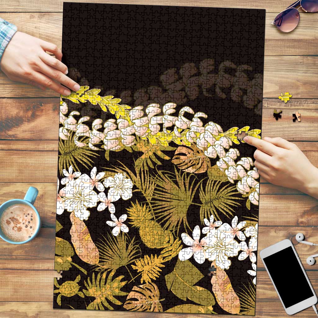Kula Aloha Hawaii Lei Puzzle Tropical Flowers Elegant Vibe LT14 Gold - Polynesian Pride
