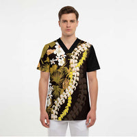 Kula Aloha Hawaii Lei Scrub Top Tropical Flowers Elegant Vibe LT14 - Polynesian Pride