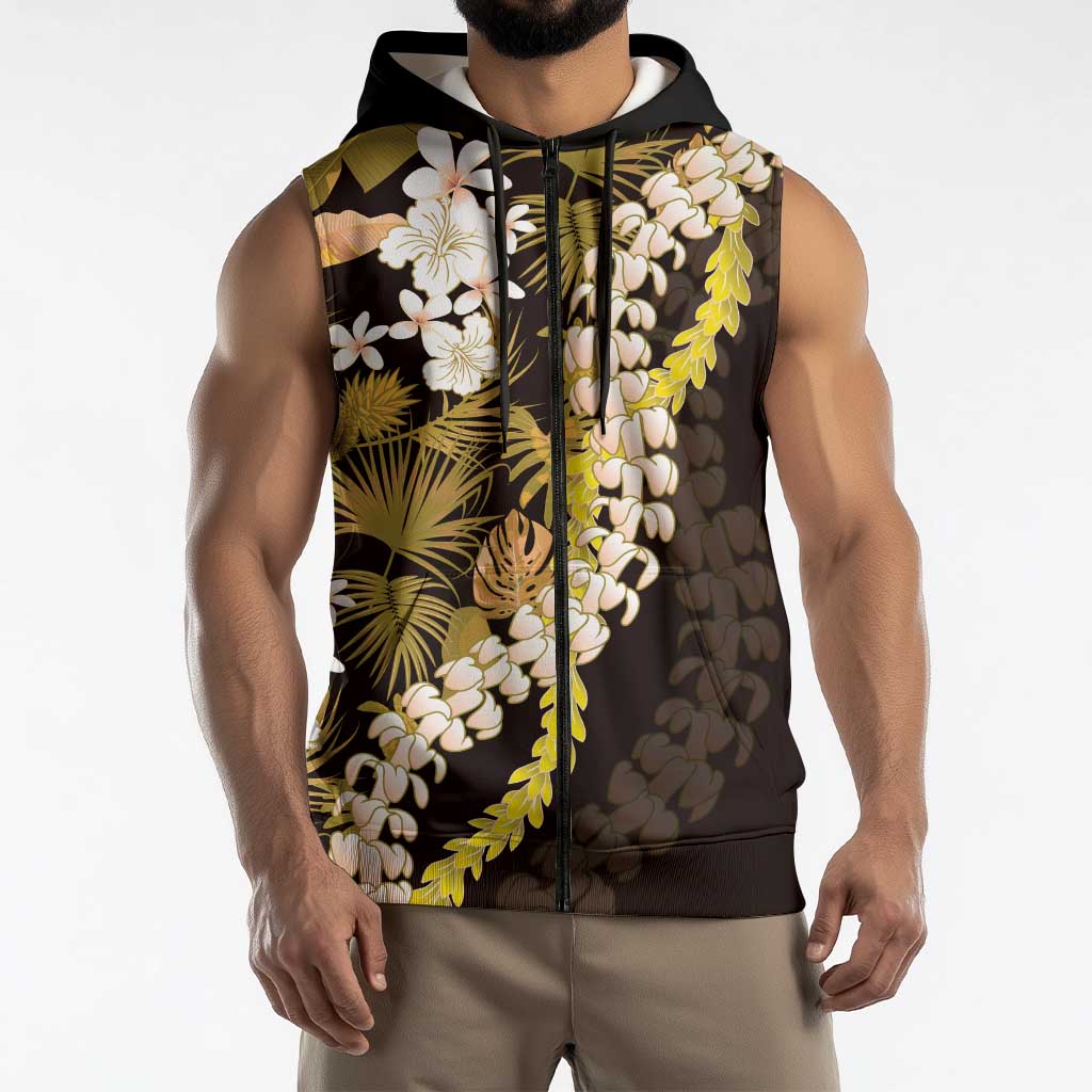 Kula Aloha Hawaii Lei Sleeveless Zip Hoodie Tropical Flowers Elegant Vibe LT14 - Polynesian Pride