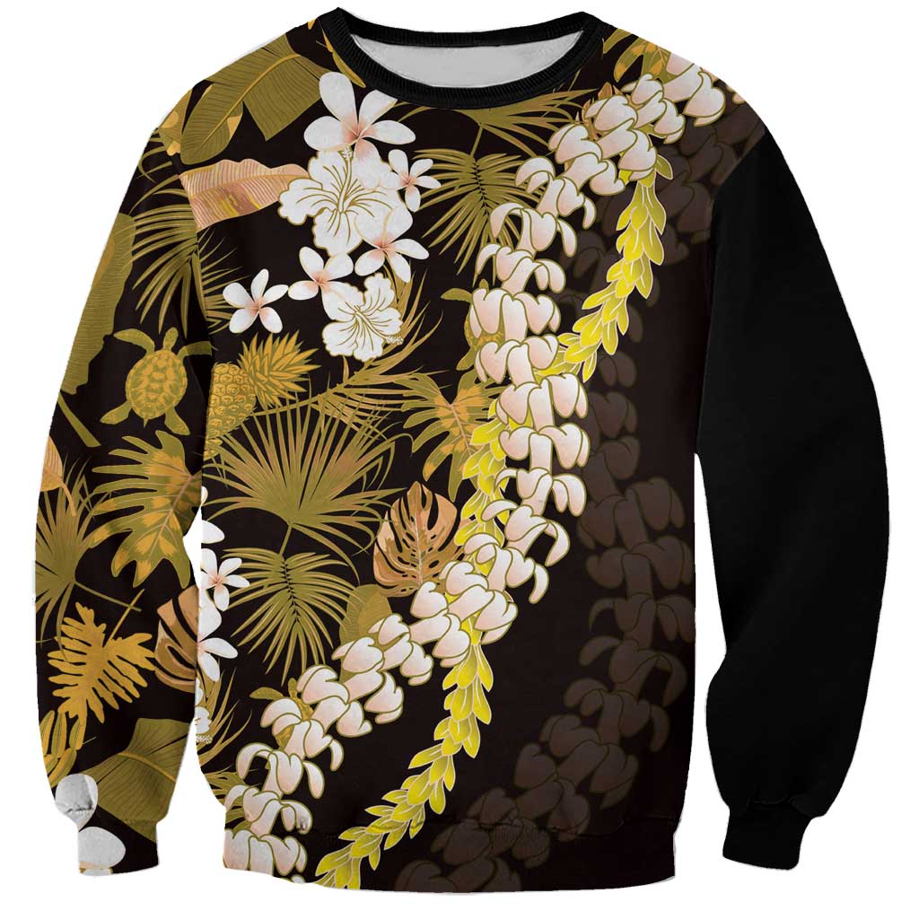 Kula Aloha Hawaii Lei Sweatshirt Tropical Flowers Elegant Vibe LT14 Unisex Gold - Polynesian Pride