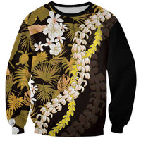 Kula Aloha Hawaii Lei Sweatshirt Tropical Flowers Elegant Vibe LT14 Unisex Gold - Polynesian Pride