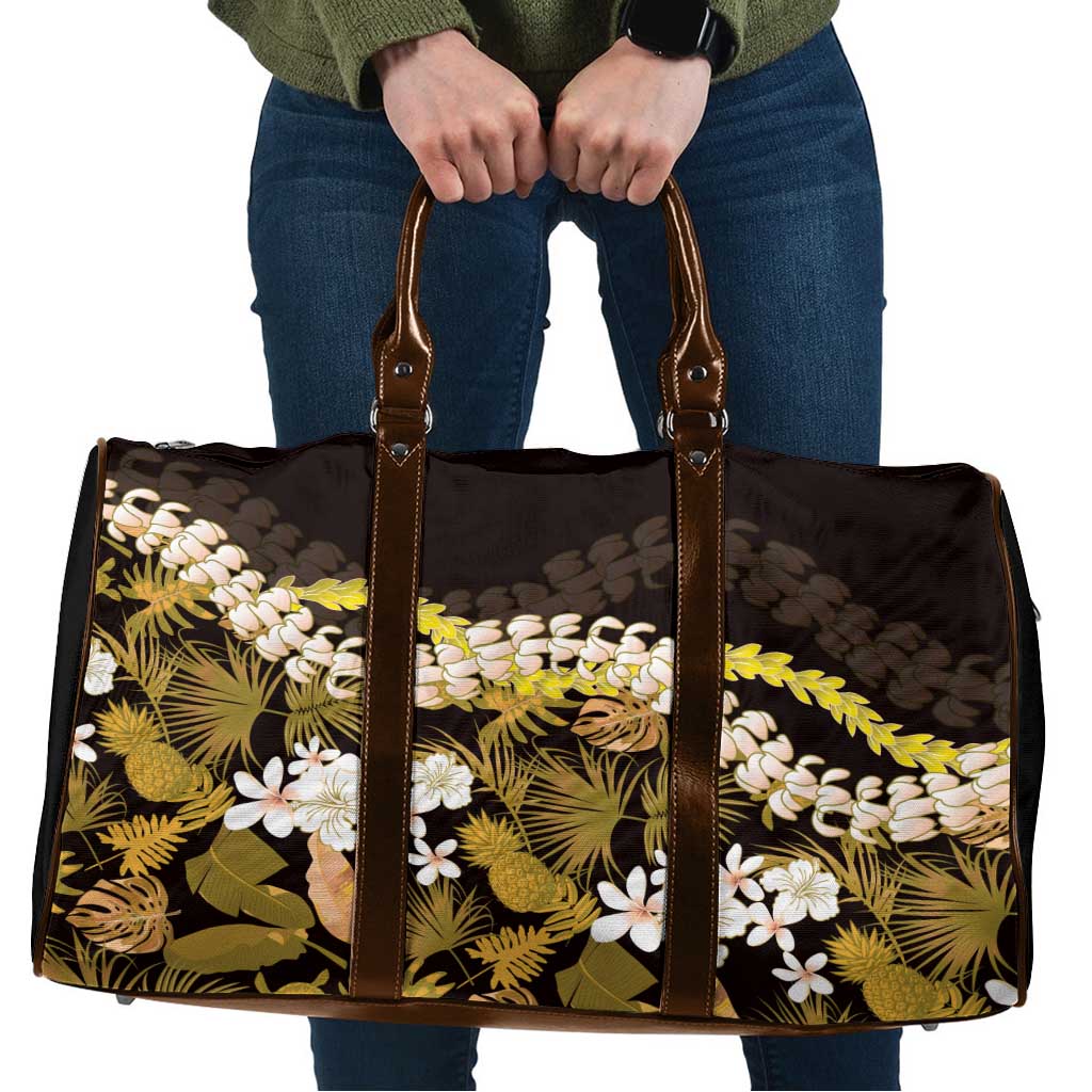 Kula Aloha Hawaii Lei Travel Bag Tropical Flowers Elegant Vibe LT14 Gold - Polynesian Pride