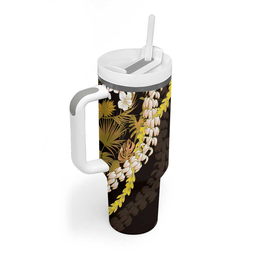 Kula Aloha Hawaii Lei Tumbler With Handle Tropical Flowers Elegant Vibe LT14 - Polynesian Pride