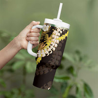Kula Aloha Hawaii Lei Tumbler With Handle Tropical Flowers Elegant Vibe LT14 - Polynesian Pride
