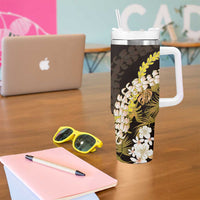 Kula Aloha Hawaii Lei Tumbler With Handle Tropical Flowers Elegant Vibe LT14 - Polynesian Pride