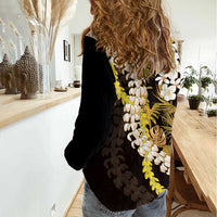 Kula Aloha Hawaii Lei Women Casual Shirt Tropical Flowers Elegant Vibe LT14 - Polynesian Pride