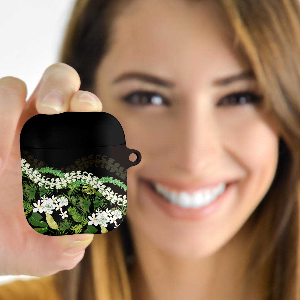 Omaomao Aloha Hawaii Lei AirPods Case Tropical Flowers Elegant Vibe LT14 Green - Polynesian Pride