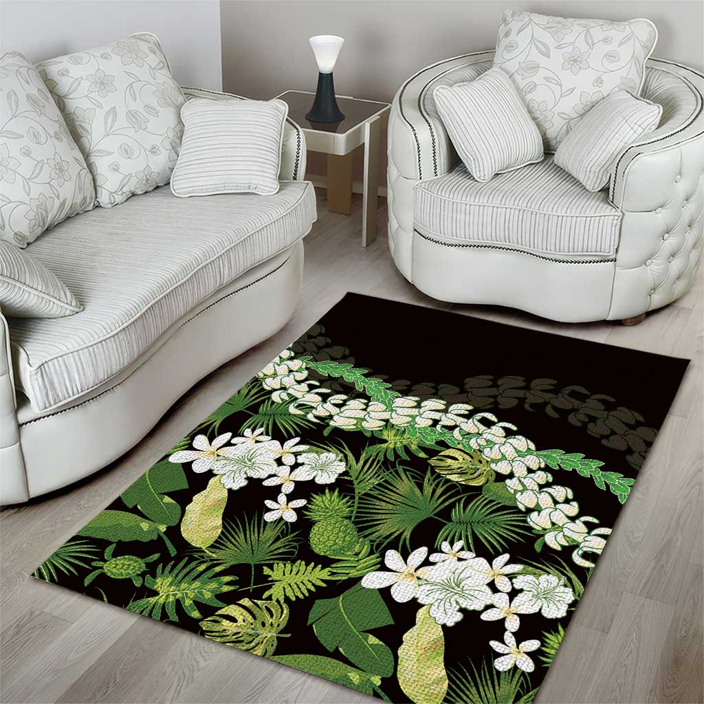 Omaomao Aloha Hawaii Lei Area Rug Tropical Flowers Elegant Vibe LT14 - Polynesian Pride