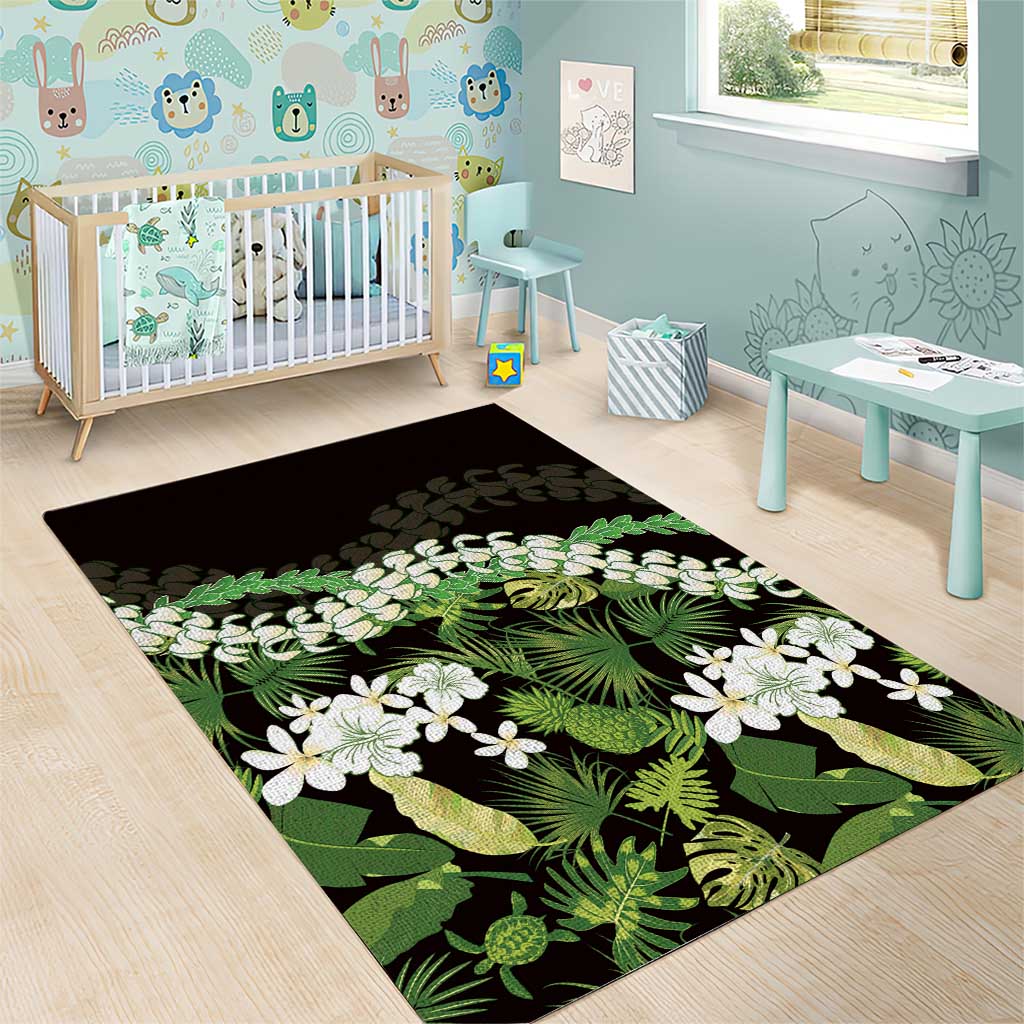 Omaomao Aloha Hawaii Lei Area Rug Tropical Flowers Elegant Vibe LT14 - Polynesian Pride