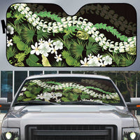 Omaomao Aloha Hawaii Lei Auto Sun Shade Tropical Flowers Elegant Vibe LT14 Green - Polynesian Pride