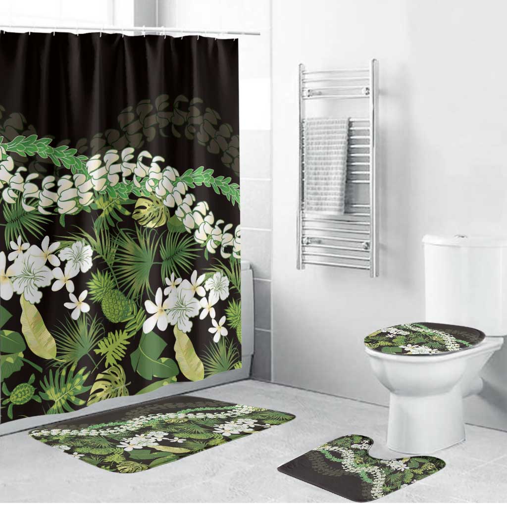 Omaomao Aloha Hawaii Lei Bathroom Set Tropical Flowers Elegant Vibe LT14 Bathroom Set (4 pcs) Green - Polynesian Pride