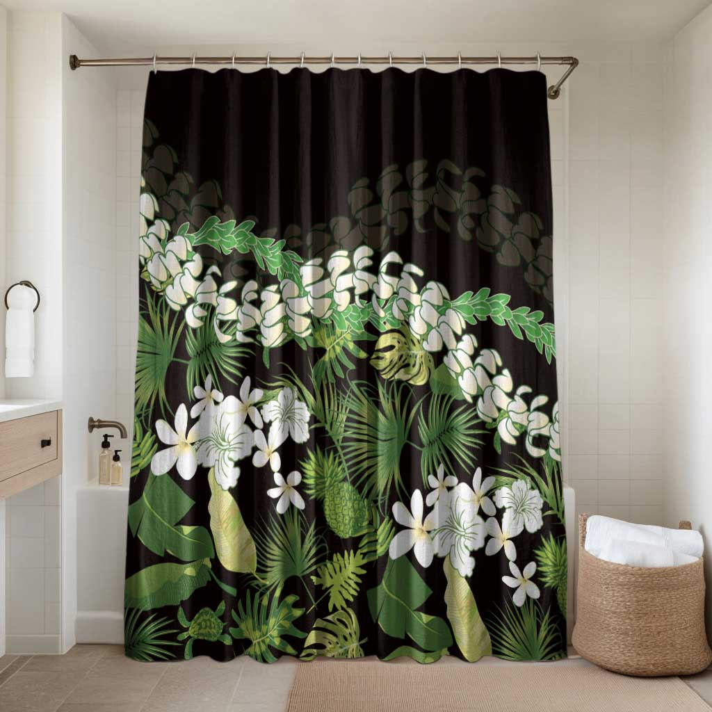Omaomao Aloha Hawaii Lei Bathroom Set Tropical Flowers Elegant Vibe LT14 Shower Curtain Only Green - Polynesian Pride