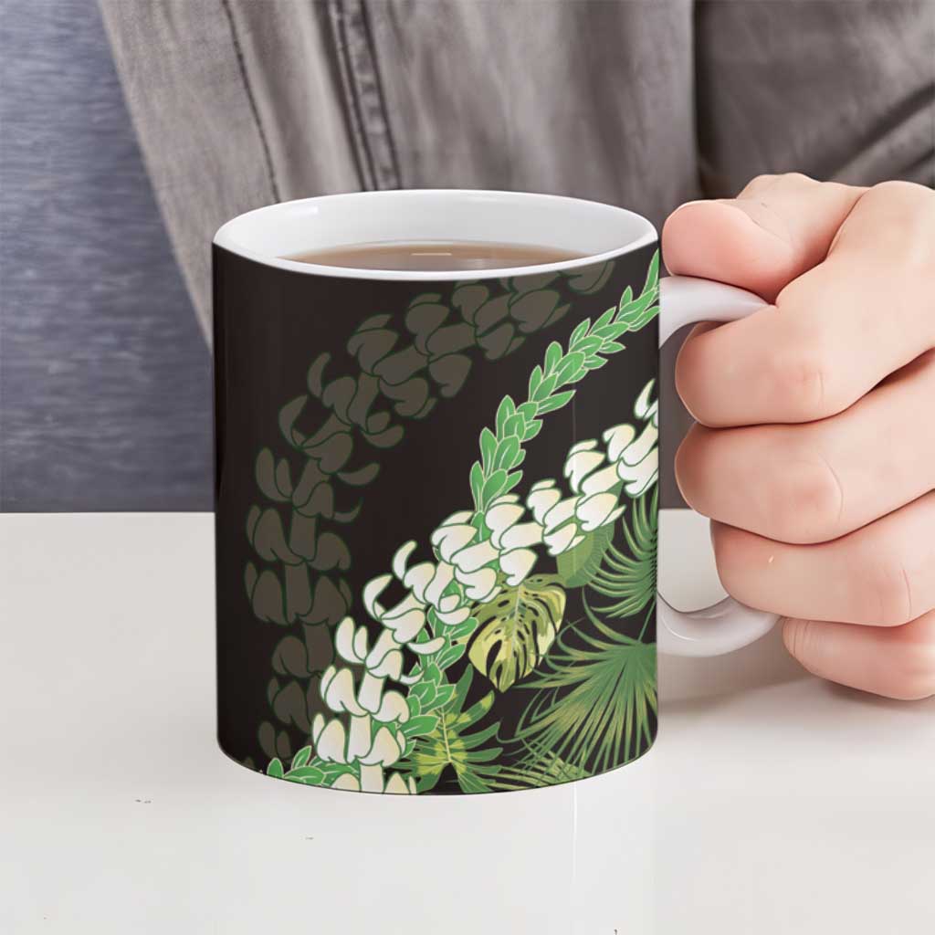 Omaomao Aloha Hawaii Lei Ceramic Mug Tropical Flowers Elegant Vibe LT14 - Polynesian Pride