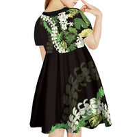 Omaomao Aloha Hawaii Lei Kid Short Sleeve Dress Tropical Flowers Elegant Vibe LT14 - Polynesian Pride