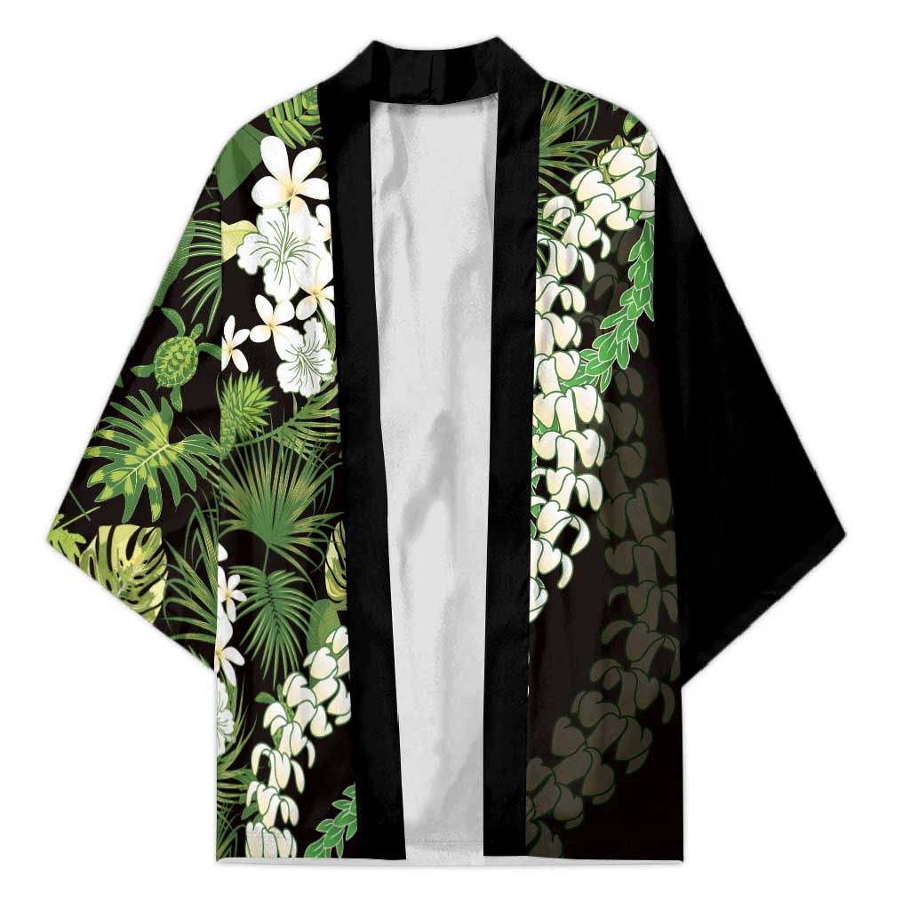 Omaomao Aloha Hawaii Lei Kimono Tropical Flowers Elegant Vibe LT14 Unisex Green - Polynesian Pride