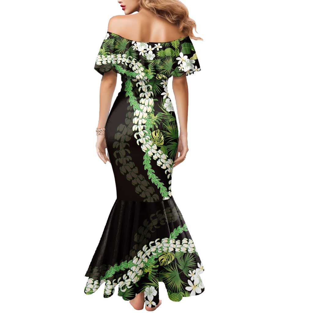 Omaomao Aloha Hawaii Lei Mermaid Dress Tropical Flowers Elegant Vibe LT14 - Polynesian Pride