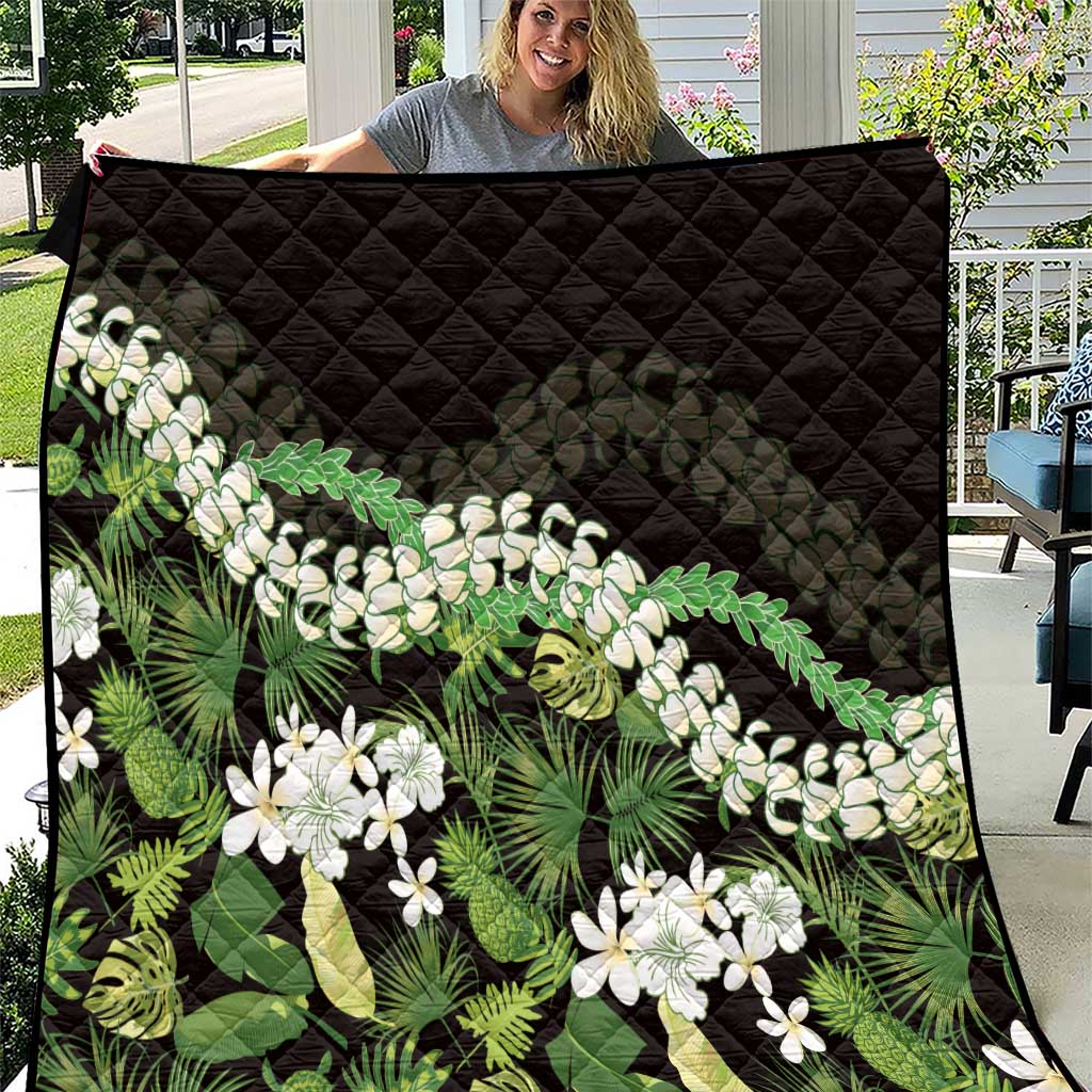 Omaomao Aloha Hawaii Lei Quilt Tropical Flowers Elegant Vibe LT14 Green - Polynesian Pride