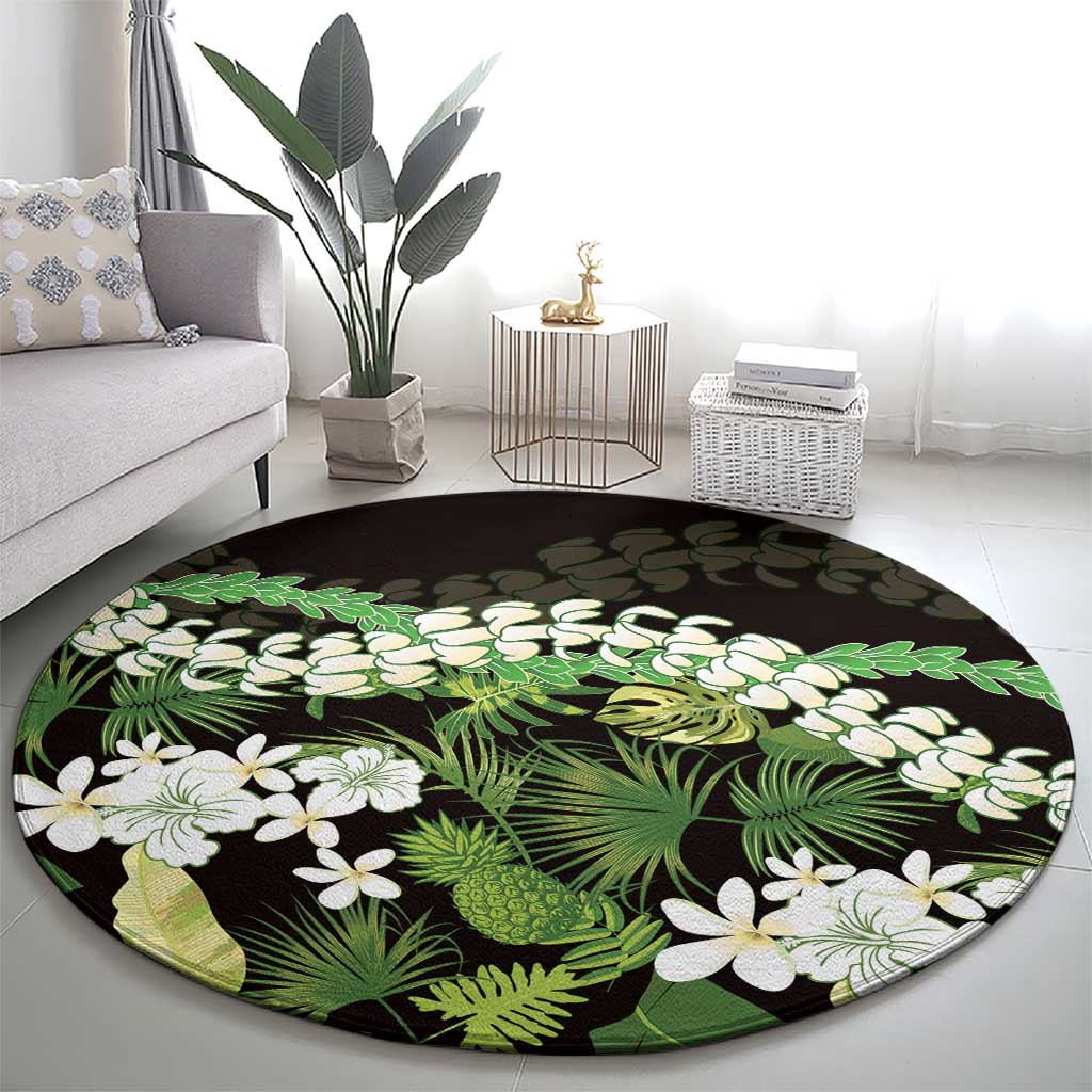Omaomao Aloha Hawaii Lei Round Carpet Tropical Flowers Elegant Vibe LT14 - Polynesian Pride