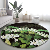 Omaomao Aloha Hawaii Lei Round Carpet Tropical Flowers Elegant Vibe LT14 - Polynesian Pride