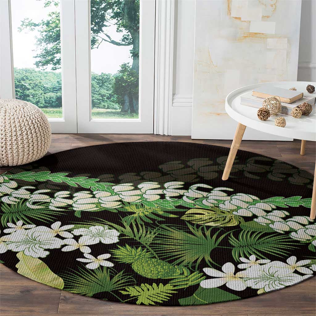Omaomao Aloha Hawaii Lei Round Carpet Tropical Flowers Elegant Vibe LT14 - Polynesian Pride