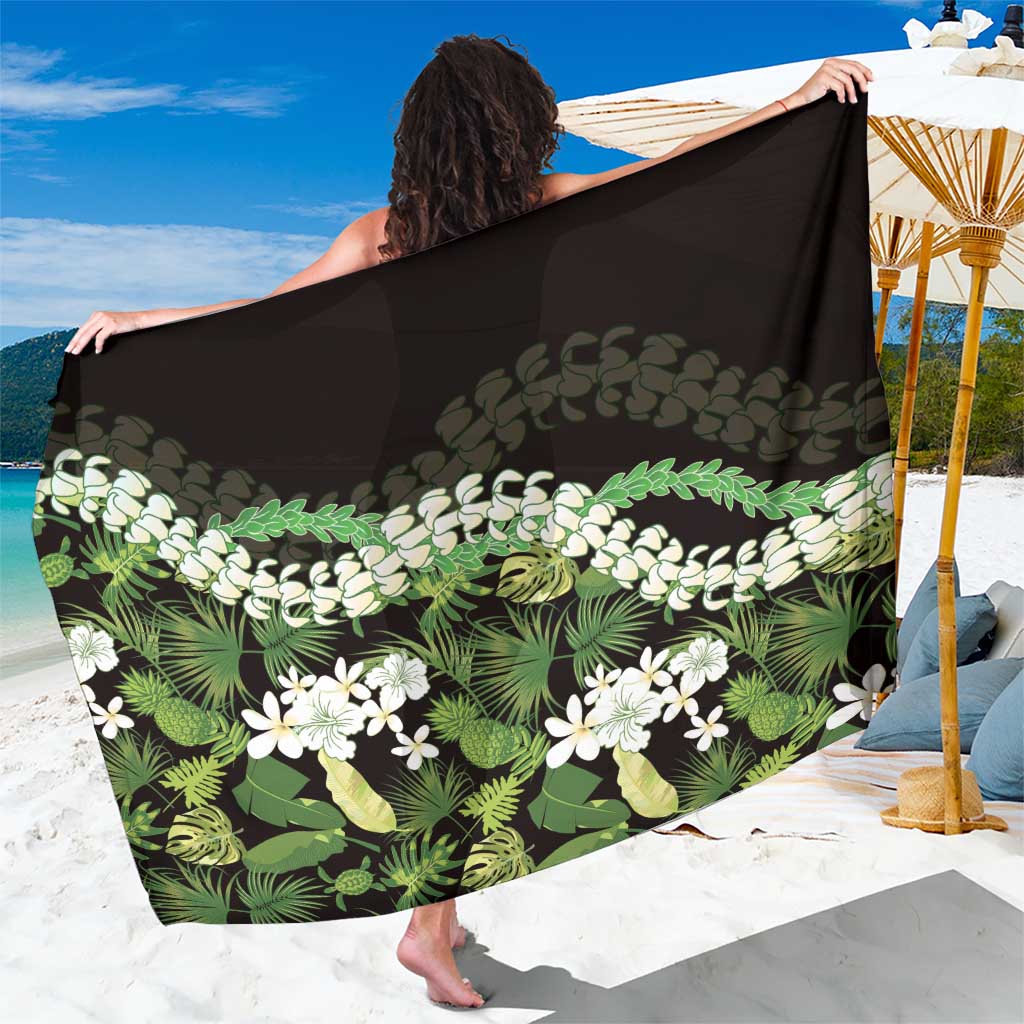 Omaomao Aloha Hawaii Lei Sarong Tropical Flowers Elegant Vibe LT14 One Size 44 x 66 inches Green - Polynesian Pride