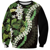 Omaomao Aloha Hawaii Lei Sweatshirt Tropical Flowers Elegant Vibe LT14 Unisex Green - Polynesian Pride