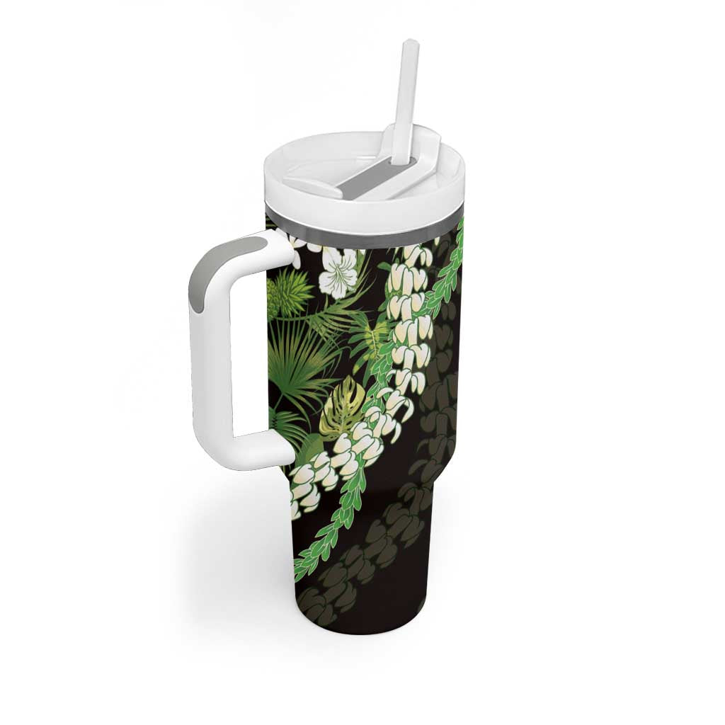 Omaomao Aloha Hawaii Lei Tumbler With Handle Tropical Flowers Elegant Vibe LT14 - Polynesian Pride