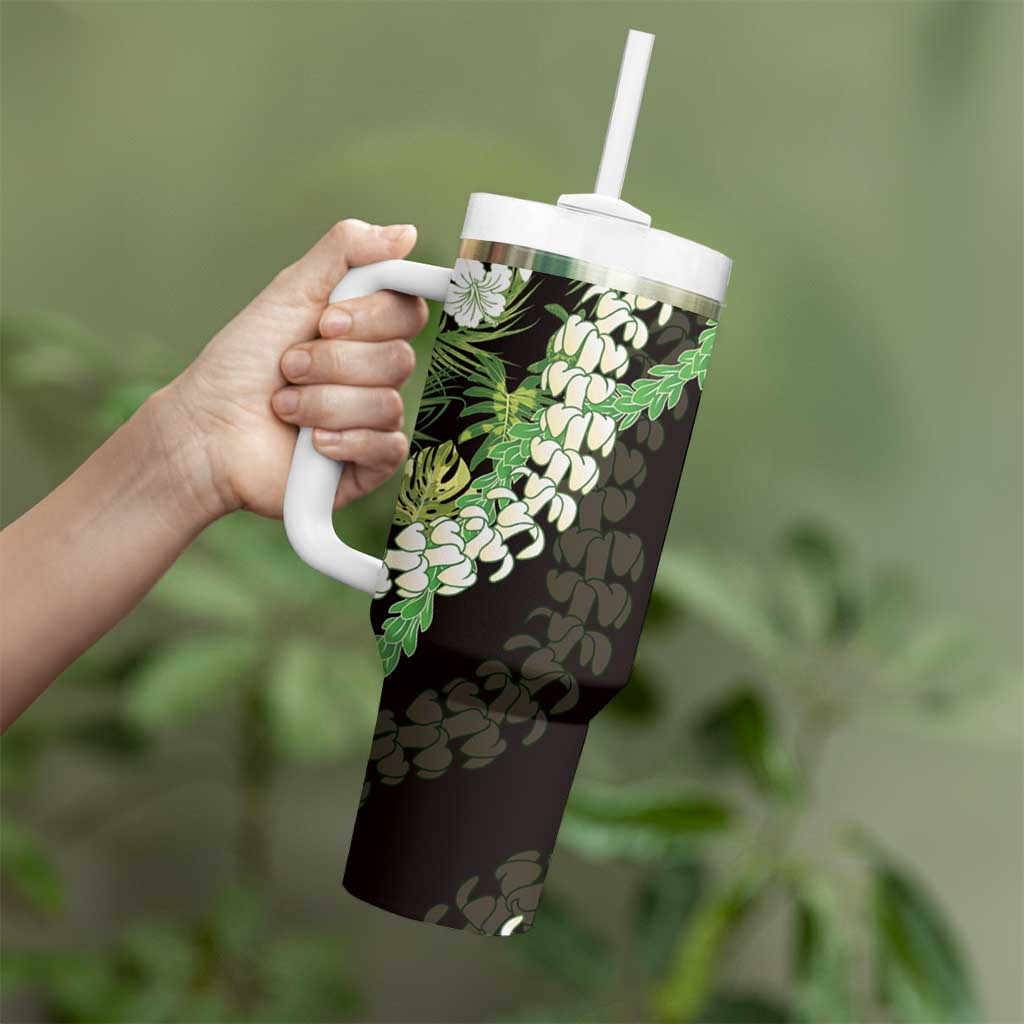 Omaomao Aloha Hawaii Lei Tumbler With Handle Tropical Flowers Elegant Vibe LT14 - Polynesian Pride