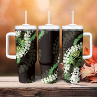 Omaomao Aloha Hawaii Lei Tumbler With Handle Tropical Flowers Elegant Vibe LT14 - Polynesian Pride