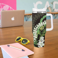 Omaomao Aloha Hawaii Lei Tumbler With Handle Tropical Flowers Elegant Vibe LT14 - Polynesian Pride