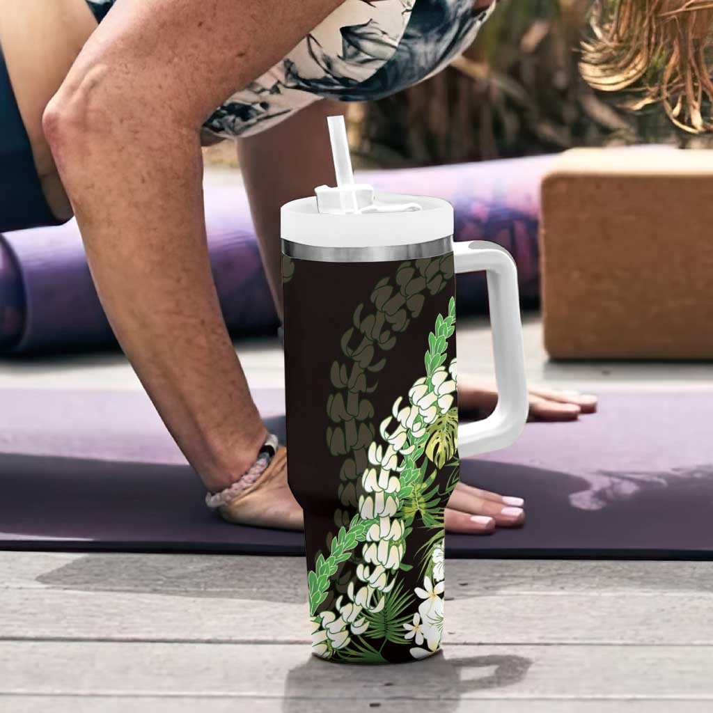 Omaomao Aloha Hawaii Lei Tumbler With Handle Tropical Flowers Elegant Vibe LT14 - Polynesian Pride