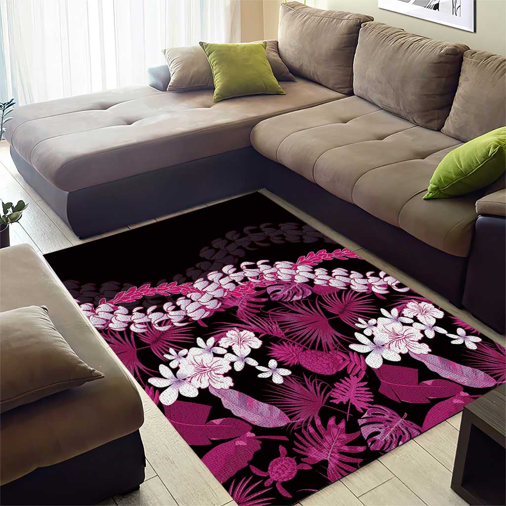 Akala Aloha Hawaii Lei Area Rug Tropical Flowers Elegant Vibe LT14 - Polynesian Pride