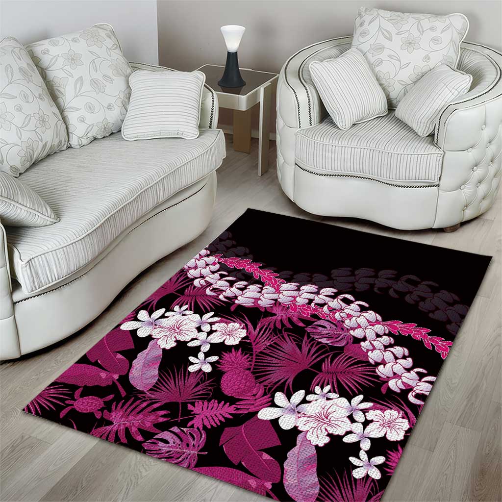 Akala Aloha Hawaii Lei Area Rug Tropical Flowers Elegant Vibe LT14 - Polynesian Pride