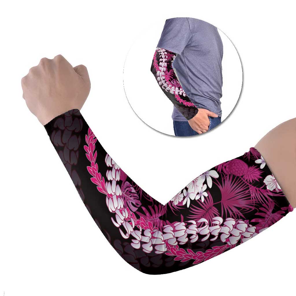 Akala Aloha Hawaii Lei Arm Sleeves Tropical Flowers Elegant Vibe LT14 Set of 2 Pink - Polynesian Pride