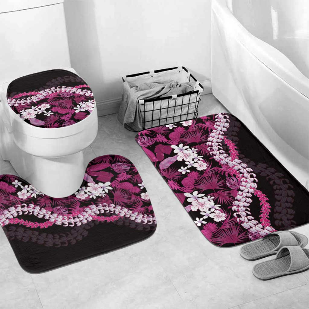 Akala Aloha Hawaii Lei Bathroom Set Tropical Flowers Elegant Vibe LT14 Mat Set Only (3 pcs) One Size Pink - Polynesian Pride