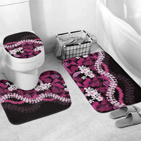 Akala Aloha Hawaii Lei Bathroom Set Tropical Flowers Elegant Vibe LT14 Mat Set Only (3 pcs) One Size Pink - Polynesian Pride