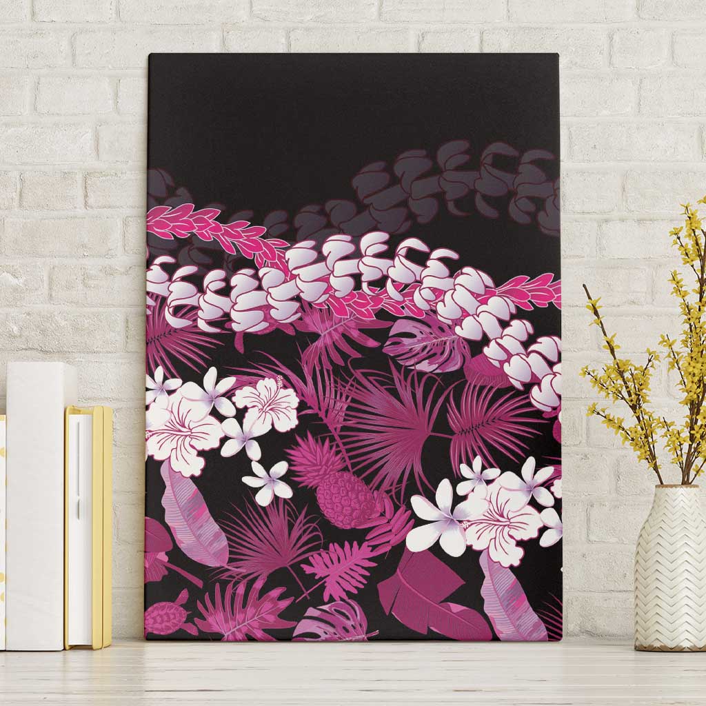 Akala Aloha Hawaii Lei Canvas Wall Art Tropical Flowers Elegant Vibe LT14 Without Frame Pink - Polynesian Pride