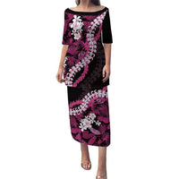 Akala Aloha Hawaii Lei Puletasi Tropical Flowers Elegant Vibe LT14 Long Dress Pink - Polynesian Pride