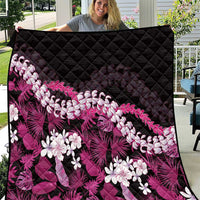 Akala Aloha Hawaii Lei Quilt Tropical Flowers Elegant Vibe LT14 Pink - Polynesian Pride