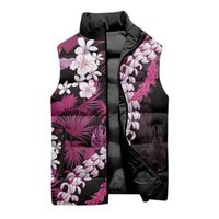 Akala Aloha Hawaii Lei Sleeveless Puffer Jacket Tropical Flowers Elegant Vibe LT14 - Polynesian Pride
