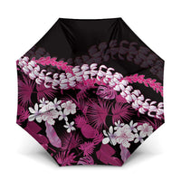 Akala Aloha Hawaii Lei Umbrella Tropical Flowers Elegant Vibe LT14 One Size Folded 11.42 inch Opened Diameter 37.4 inch Pink - Polynesian Pride