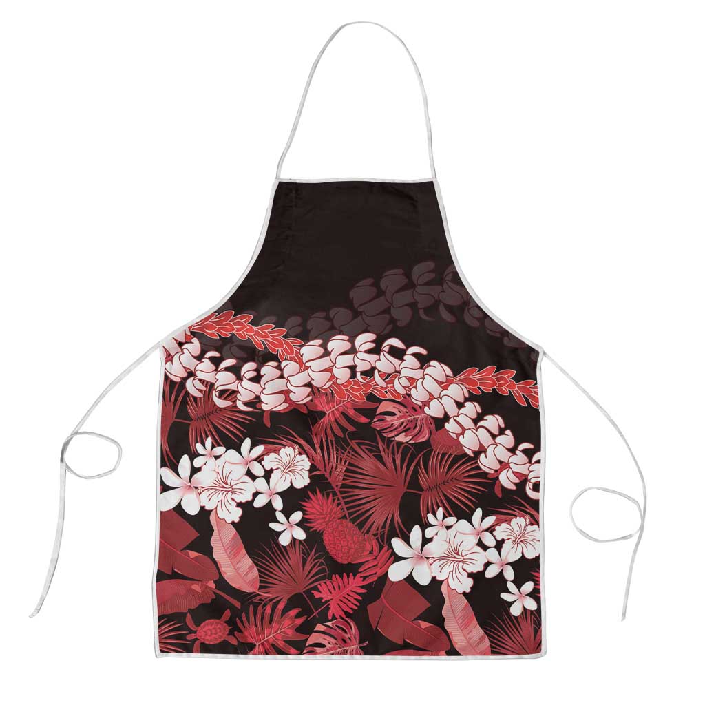 Ulaula Aloha Hawaii Lei Apron Tropical Flowers Elegant Vibe LT14 Red - Polynesian Pride