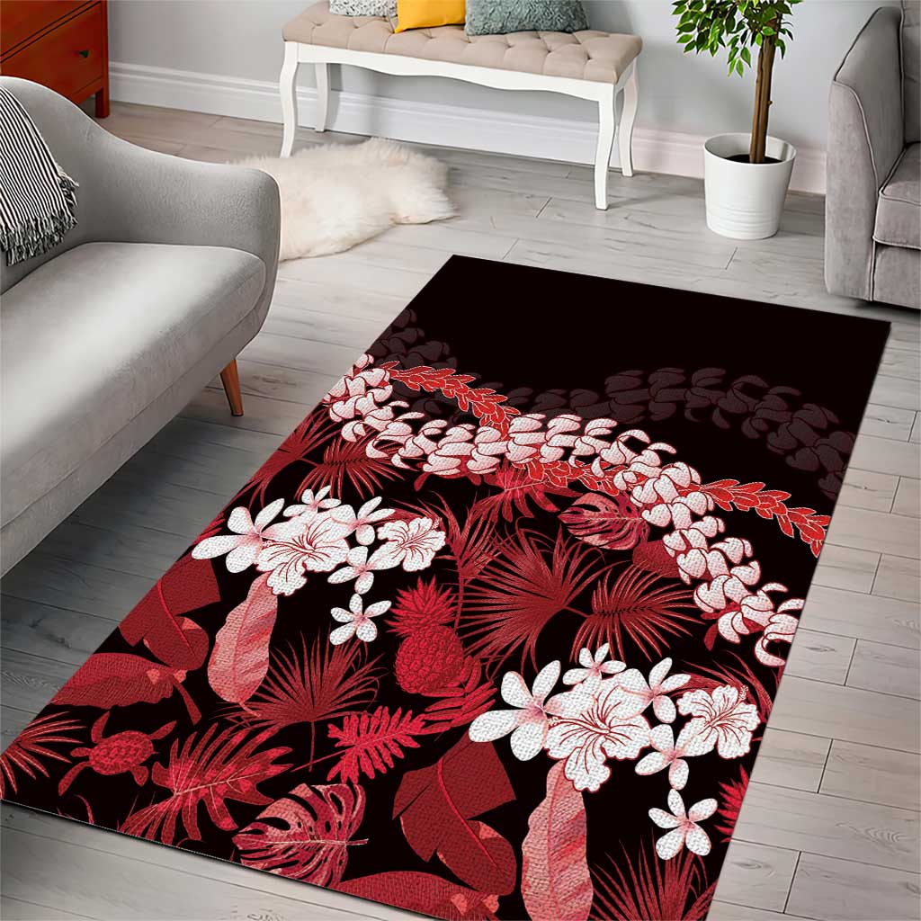 Ulaula Aloha Hawaii Lei Area Rug Tropical Flowers Elegant Vibe LT14 - Polynesian Pride