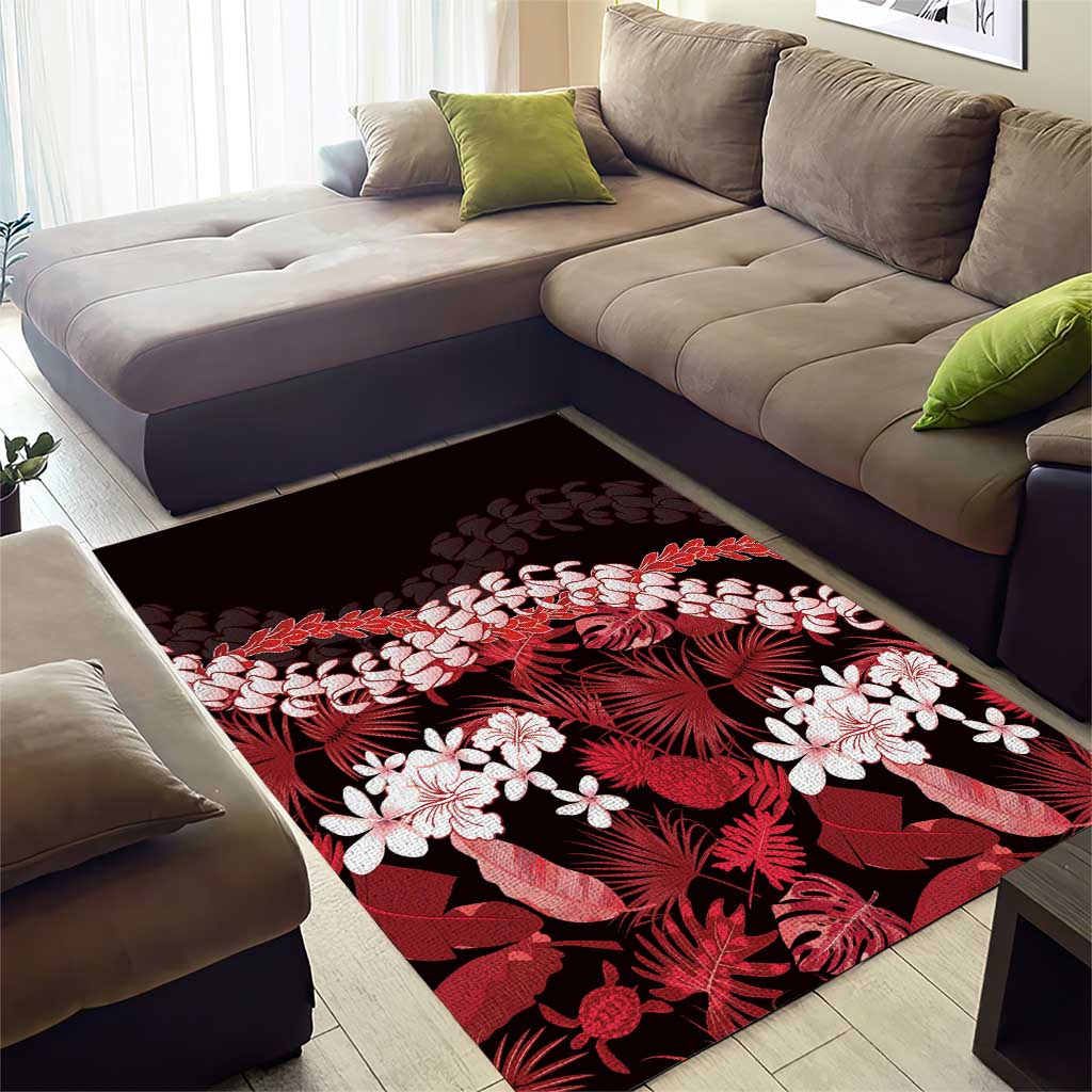 Ulaula Aloha Hawaii Lei Area Rug Tropical Flowers Elegant Vibe LT14 - Polynesian Pride