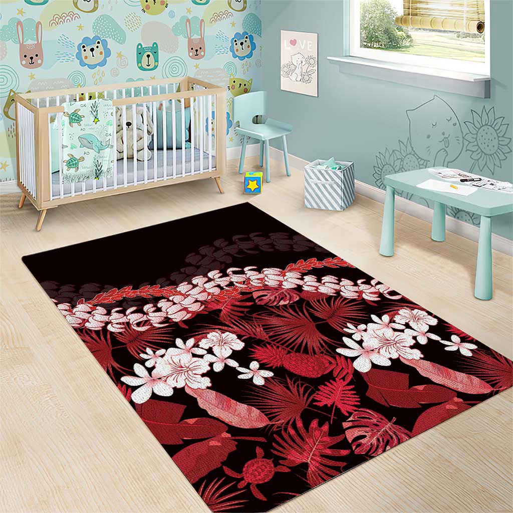 Ulaula Aloha Hawaii Lei Area Rug Tropical Flowers Elegant Vibe LT14 - Polynesian Pride