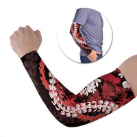 Ulaula Aloha Hawaii Lei Arm Sleeves Tropical Flowers Elegant Vibe LT14 Set of 2 Red - Polynesian Pride
