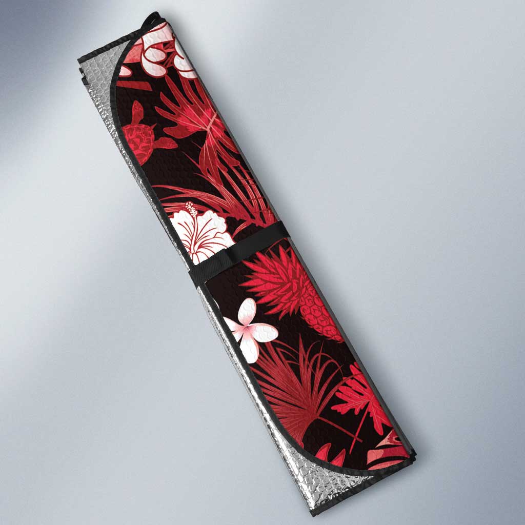 Ulaula Aloha Hawaii Lei Auto Sun Shade Tropical Flowers Elegant Vibe LT14 - Polynesian Pride